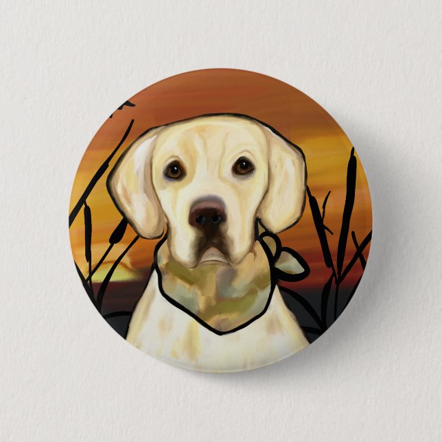 YELLOW LABRADOR RETRIEVER 2 INCH ROUND BUTTON (Front)