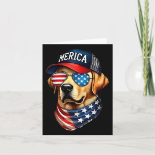 Yellow Labrador Retriever 4th Of July Merica Usa F Card