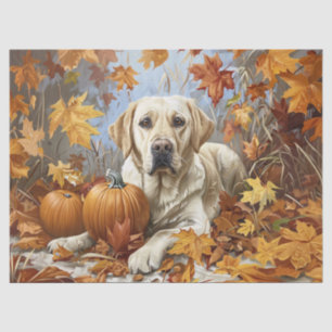Yellow Labrador Retriever Autumn Decoupage Tissue Paper