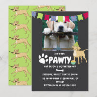Yellow Labrador Retriever Birthday photo invite