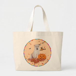 Yellow Labrador Retriever Boo! Large Tote Bag