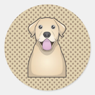 Yellow Labrador Retriever Cartoon Classic Round Sticker