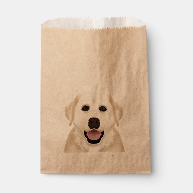 yellow labrador retriever cartoon favour bag (Front)