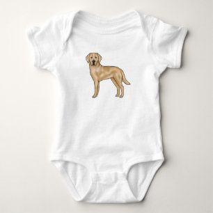 Yellow Labrador Retriever Cartoon Lab Dog Pup Baby Bodysuit