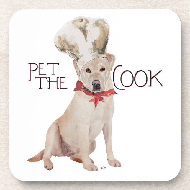 Yellow Labrador Retriever Chef Coaster (Front)