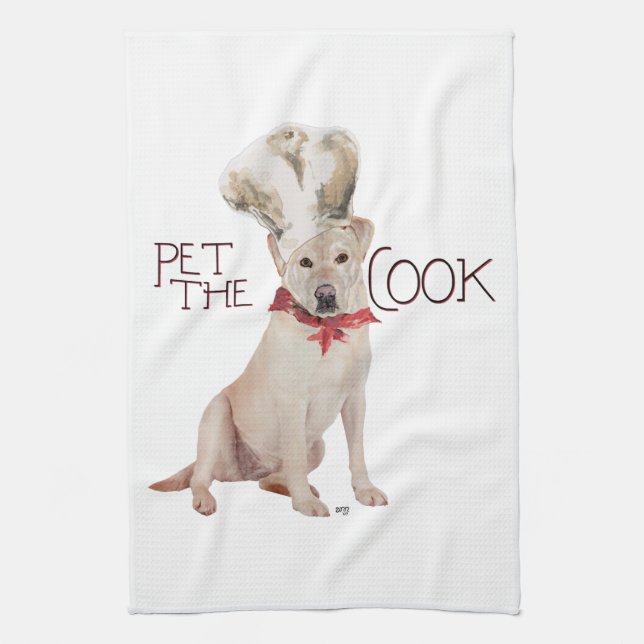Yellow Labrador Retriever Chef Kitchen Towel (Vertical)