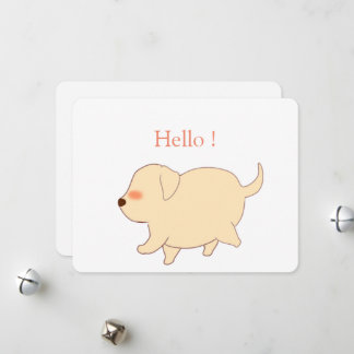 Yellow Labrador Retriever Chien Hello Blond Carte 
