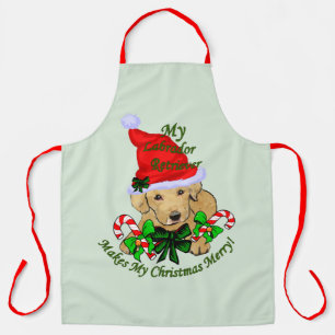 Yellow Labrador Retriever Christmas Gifts Apron