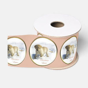Yellow Labrador Retriever Christmas Grosgrain Ribbon