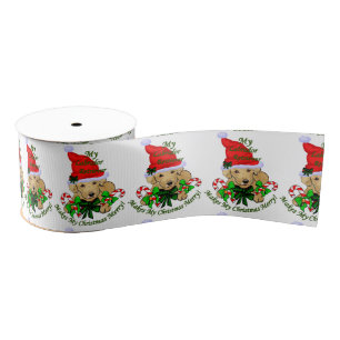 Yellow Labrador Retriever Christmas Grosgrain Ribbon