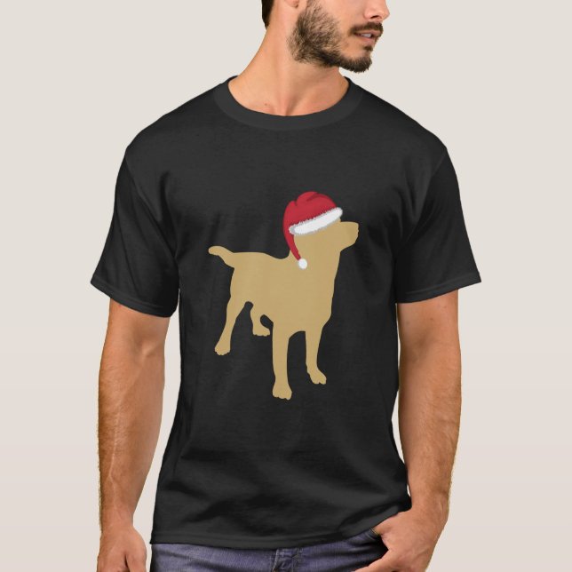 Yellow Labrador Retriever Christmas Santa T-Shirt (Front)
