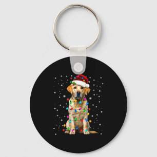 Yellow Labrador Retriever Christmas Tree Light Paj Keychain