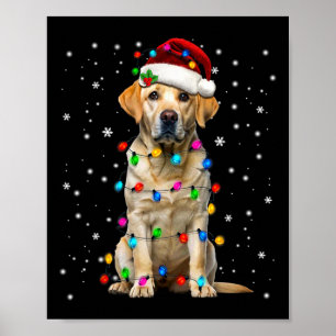 Yellow Labrador Retriever Christmas Tree Light Paj Poster