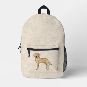 Yellow Labrador Retriever Cute Cartoon Dog Beige Printed Backpack