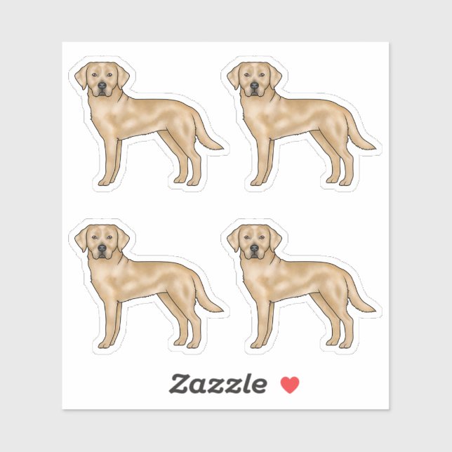 Yellow Labrador Retriever Cute Cartoon Lab Dog Art (Sheet)