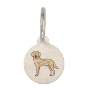 Yellow Labrador Retriever Cute Cartoon Lab Dog Pet Tag