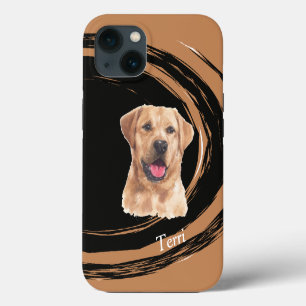 Yellow Labrador Retriever Dog Abstract Swirl  iPhone 13 Case