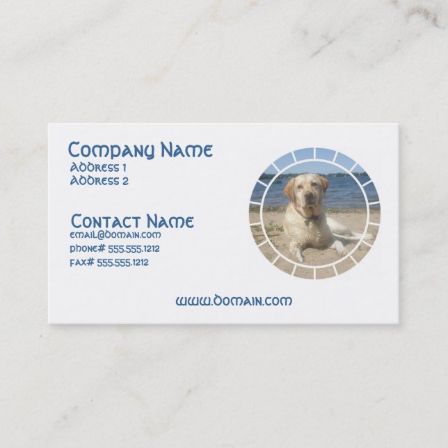 Yellow Labrador Retriever Dog Business Card (Front)