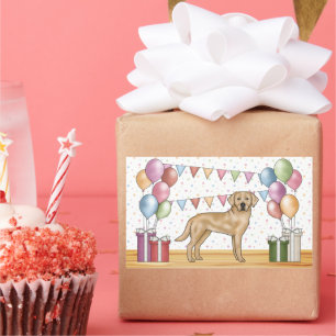 Yellow Labrador Retriever Dog Colourful Birthday Sticker