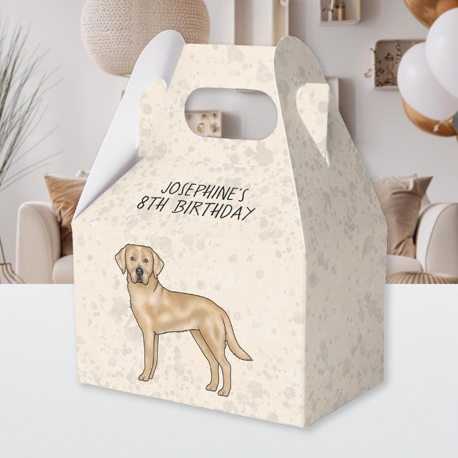 Yellow Labrador Retriever Dog Custom Kids Birthday Favor Box (Creator Uploaded)