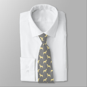 Yellow Labrador Retriever Dog Pattern / grey Tie