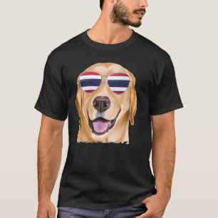 Yellow Labrador Retriever Dog Thailand Flag Sungla T-Shirt