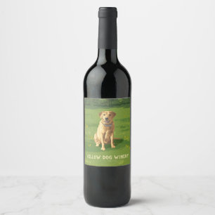 Yellow Labrador Retriever Dog Wine Label