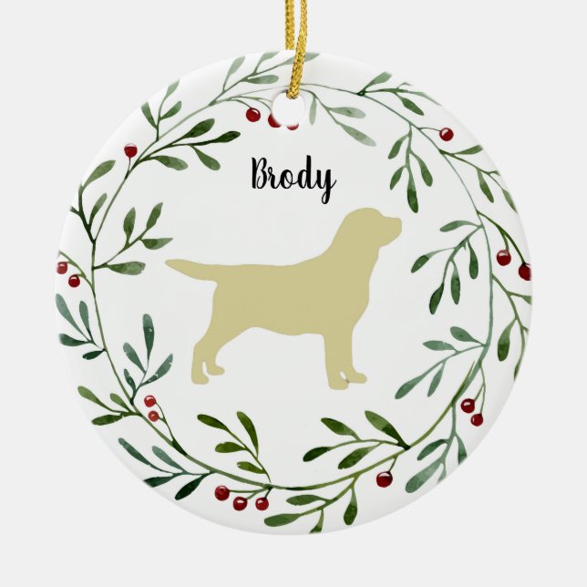 Yellow Labrador Retriever - Duck Dog - Yellow Lab Ceramic Ornament (Front)