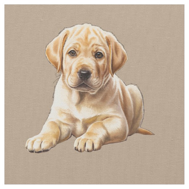 Yellow Labrador Retriever Fabric (Close Up)