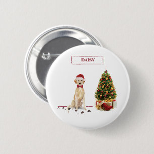 Yellow Labrador Retriever Funny Christmas Dog 2 Inch Round Button
