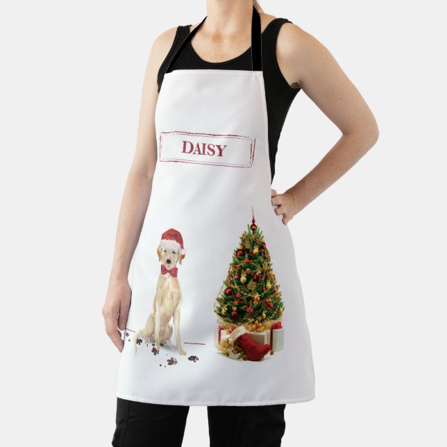 Yellow Labrador Retriever Funny Christmas Dog Apron (Insitu)