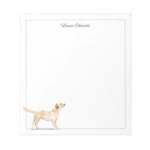 Yellow Labrador Retriever Grey Border Personalized Notepad