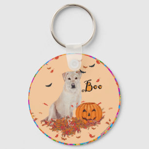 Yellow Labrador Retriever Halloween Keychain