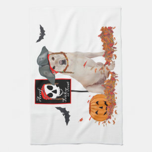 Yellow Labrador Retriever Halloween Kitchen Towel