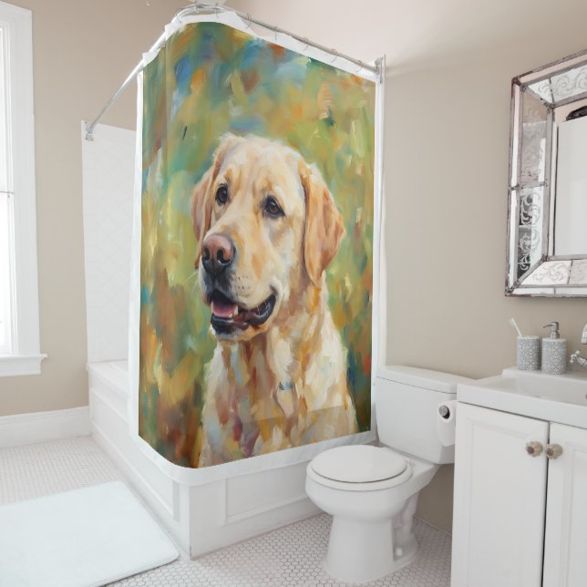 Yellow Labrador Retriever Impressionist Art (In Situ)
