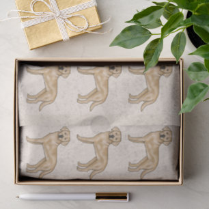 Yellow Labrador Retriever Lab Dog Print Pattern Tissue Paper
