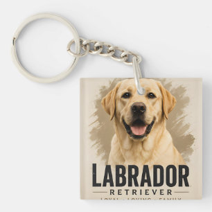 Yellow Labrador Retriever Loyal Loving Family Dog Keychain