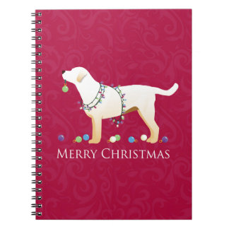Yellow Labrador Retriever Merry Christmas Design Notebook