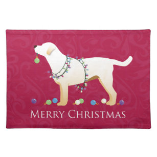 Yellow Labrador Retriever Merry Christmas Design Placemat