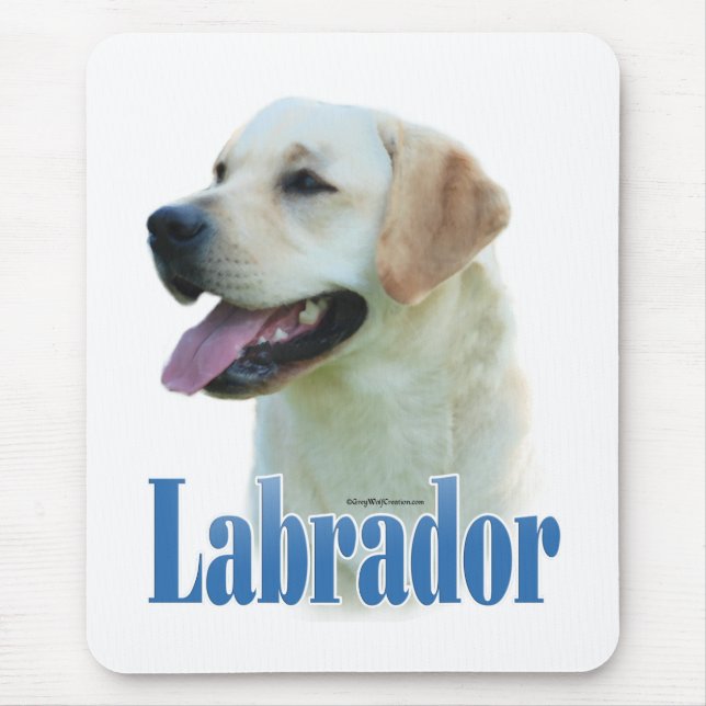 Yellow Labrador Retriever Name Mouse Pad (Front)