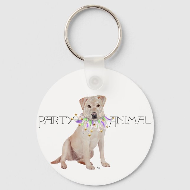 Yellow Labrador Retriever Party Keychain (Front)