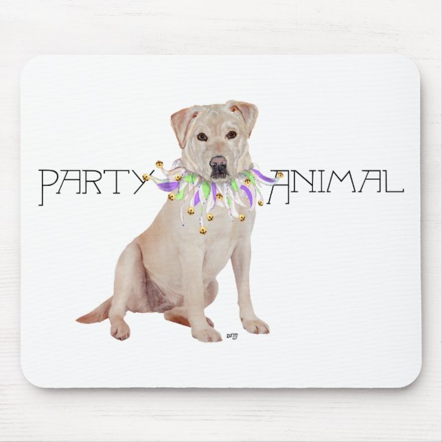Yellow Labrador Retriever Party Mouse Pad (Front)
