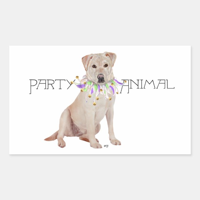 Yellow Labrador Retriever Party Sticker (Front)
