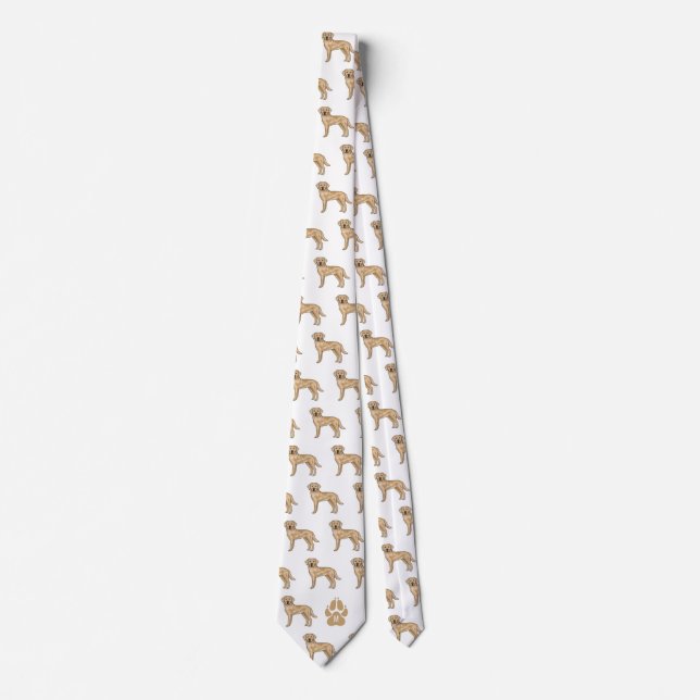 Yellow Labrador Retriever Pattern Custom Monogram Tie (Front)