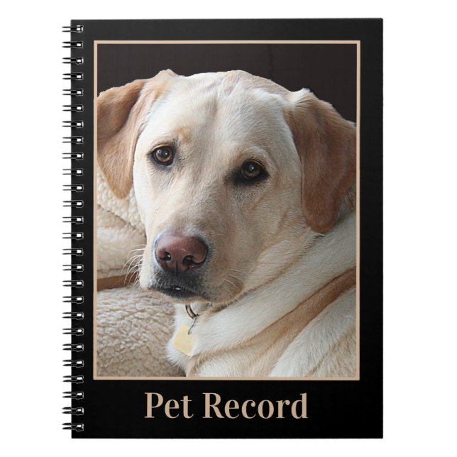 Yellow Labrador Retriever Pet Record Notebook (Front)