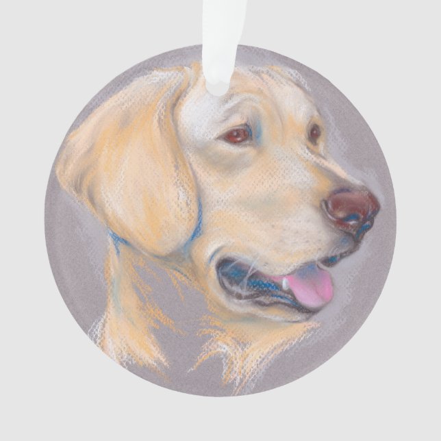 Yellow Labrador Retriever Portrait Ornament (Front)