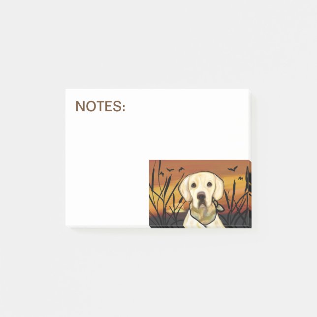 YELLOW LABRADOR RETRIEVER POST-IT NOTES (Front)