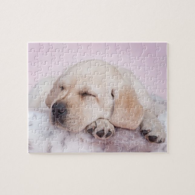 Yellow labrador retriever puppy jigsaw puzzle (Horizontal)