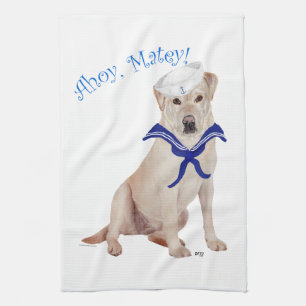 Yellow Labrador Retriever Sailor Kitchen Towel