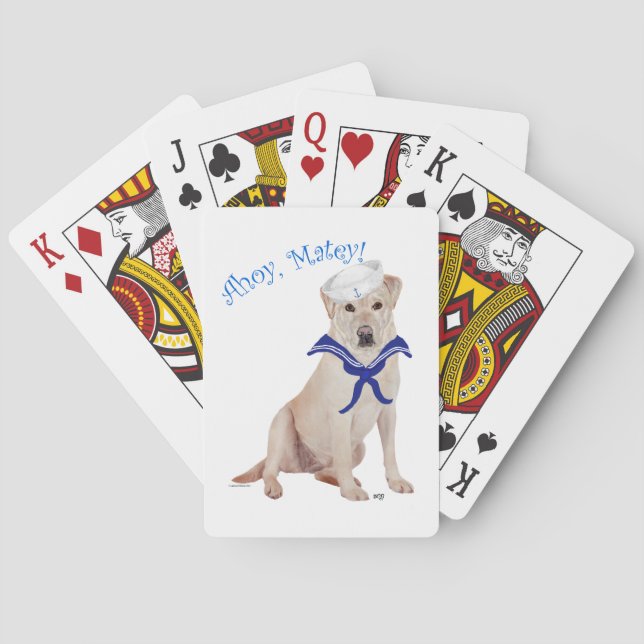 Yellow Labrador Retriever Sailor Playing Cards (Back)